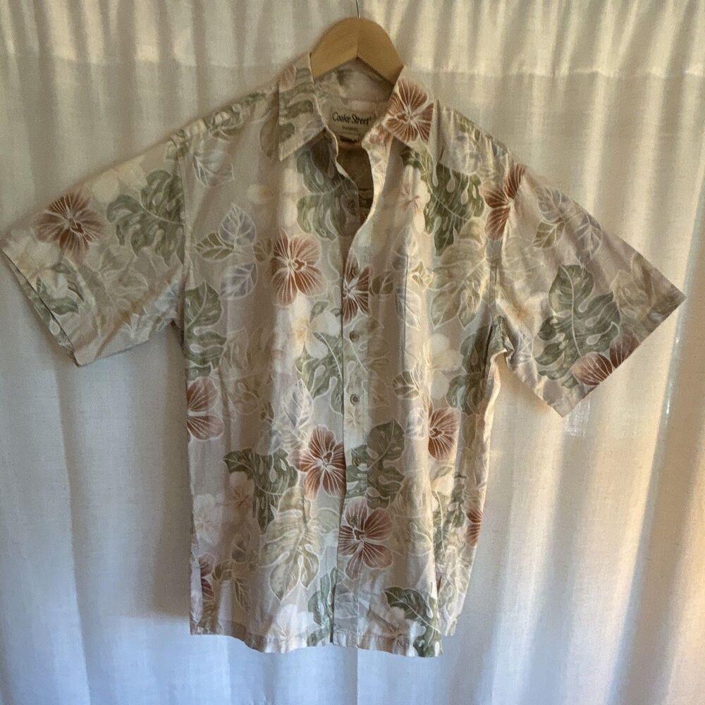 Cooke Street Honolulu Men's M Floral Hawaiian Short Sleeve Button-Up Pockets